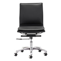 Zuo - Lider Plus Armless Chaise de bureau - Noir-Moelleux et durable pour un confort quotidien exceptionnel