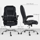 HOMCOM - Fauteuil de bureau avec accoudoirs relevables - noir-La fonction d'inclinaison permet un mouvement de bascule pour la détente 