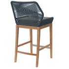 Modway - Wellspring Terrasse extérieure Bois de teck Tabouret de bar - Graphite bleu-Épingles de pied non marquées
