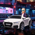 Aosom - Voiture électrique pour enfants homologuée - véhicule à batterie 6v - blanc-Fente USB disponible pour prendre en charge la musique au format MP3 