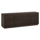 Hudson&Canal - Meuble TV Tullis pour téléviseurs jusqu'à 78" - Alder Brown-Comprend quatre portes avec armoires fermées et 4 étagères pour un grand espace de rangement