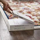 Modway - Entourage Treillis floral vintage Azami Vieilli Tapis de 5 pi l x 8 pi L - Ivoire Bleu Orange Jaune Rouge-Dessous en caoutchouc de prise