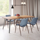 Zuo - Desi Chaise de salle à manger - Gris azur/Noyer - Ensemble de 2-Dimensions: 23,2 po L x 21,7 po L x 32,5 po H