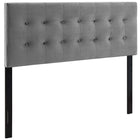 Modway - Emily Biscuit Touffé Performance Velvet Tête de lit complète, Gris-Tête de lit moderne luxueuse