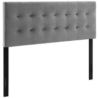 Modway - Emily Biscuit Touffé Performance Velvet Tête de lit complète, Gris-Tête de lit moderne luxueuse