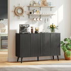 HOMCOM - Buffet 47,2 po L avec rangement - noir-Les portes à ouverture par pression permettent un accès facile et offrent un aspect sans poignée 