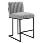 Modway - Indulge Chenal Touffé Tissu Tabourets de comptoir - Gris clair - Ensemble de 2-Rembourrage en mousse dense
