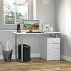 HOMCOM - Bureau d'ordinateur avec tiroir réversible multifonction - 47,2 po L x 23,6 po l x 29,9 po H - blanc-Le classeur dispose de 3 tiroirs, des tiroirs de rangement et un tiroir pour dossiers afin de stocker toutes vos fournitures de bureau et documents