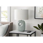 Monarch Specialties - Luminaire - 26 po H Lampe De Table - Céramique Verte - Abat-Jour Ivoire / Crème - Contemporain - Moderne-Surmontée d'un luxueux abat-jour en tissu ivoire mélangé à du lin, cette lampe décorative diffuse une ambiance chaleureuse et accueillante, ce qui en fait une pièce d'accentuation idéale pour votre table d'appoint ou d'appoint ou votre table de nuit