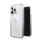 Speck Presidio Perfect Moyen Pro Clair pour iPhone 13-Pesidio Perfect est un étui de poche au design fin, suffisamment fin pour permettre une recharge sans fil facile alors que l'étui est toujours sur votre téléphone