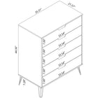 Manhattan Comfort - Rockefeller commode haute et table de chevet style milieu du siècle - marron - ensemble de 2-Recommandé pour un téléviseur de 32 pouces
