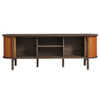 Modway - Coralie Courbe 71 po Cuir végane Meuble TV ovale, Noyer Tan-8