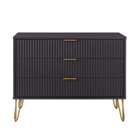 Manhattan Comfort - Dumbo commode moderne 35,19" - noir-Moderne-contemporain avec une touche de glamour - commode pour chambre et salon