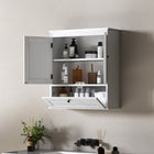 HOMCOM - Armoire à pharmacie avec étagère réglable - blanc-Les charnières garantissent une ouverture et une fermeture fluides de chaque porte
