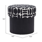 Zuo - Boto Pouf de rangement - Noir/Blanc-8