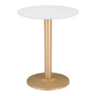 Zuo - Alto Table bistrot - Blanc/Or-Couleur: Blanc/Or