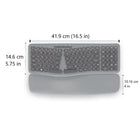 BlueDiamond - Clavier sans fil Ergo avec repose-poignets amovible taille complète, disposition anglaise, gris-Repose-poignets détachable : Maintenu en place par des aimants, ce repose-poignets rembourré peut être retiré au besoin
