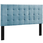 Modway - Paisley Touffe Velours Performance Rembourré Tête de lit complète / Queen, Bleu de mer-Motif élégant à touffes de biscuits