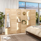 HOMCOM - Séparateur de pièce autoportant à 6 panneaux avec panneau perforé pour chambre, bureau intérieur - naturel-Conception pliable pour créer facilement un nouveau look et économiser de l’espace lors du rangement  
