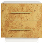 Modway - Abel 2 tiroirs Burl Wood Table de chevet, Burl blanc blanchi-Assemblée requise
