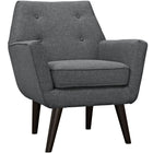 Modway - Posit Tissu rembourré Fauteuil - Gris-Fauteuil de style moderne du milieu du siècle