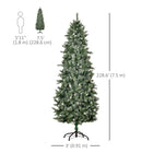 HOMCOM - Arbre de Noël floqué de 7 - 5 pieds avec pommes de pin - vert-La base est détachable et pliable pour un rangement facile 