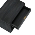 Manhattan Comfort - Ensemble de 2 tables de chevet modernes Evelyn 32" à 1 tiroir - gris charbon-Conception de base de balai à plateforme surélevée permettant un nettoyage facile