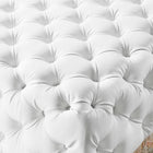 Modway - Amour Gros carré à boutons touffés Imitation cuir Ottoman - Blanc-Rembourrage en mousse dense