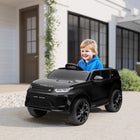 Qaba - Voiture RC électrique pour enfants sous licence Land Rover 12V - noir-Phares, feux arrière, klaxon et musique augmentent la valeur ludique
