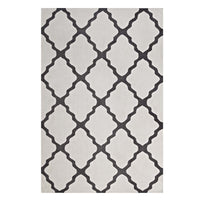Modway - Marja Treillis marocain Tapis de 5 pi l x 8 pi L - Ivoire et charbon de bois-Tapis à treillis marocain