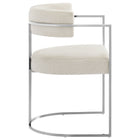 Modway - Huron Dos courbé Tissu et métal Chaise d’accent pour salle à manger - Crème d’argent-7