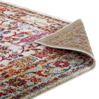 Modway - Entourage Jessa Treillis floraux vintage vieillis Tapis de 5 pi l x 8 pi L - Ivoire Bleu Orange Jaune Rouge-8