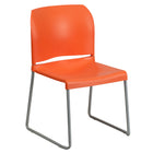 Flash Furniture – Chaise empilable à dossier profilé Hercules avec base traîneau argentée, orange-Chaise empilable multi-usages