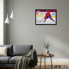Cole Caufield Montreal Canadiens Passing Puck sur toile - Toile encadree - 31" x 22"-Prêt à accrocher - livré entièrement assemblé