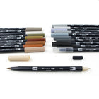 Tombow - Stylos à double pointe, neutres, paq./20-Pour les artistes, illustrations, petits dessins, ou pour écrire son journal, pratiquer son écriture