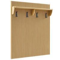 Modway - Render Cannelé Panneau porte-manteaux avec tablette in Chêne clair-Portemanteau cannelé moderne avec tablette