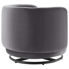 Modway - Relish Performance Velvet Chaise pivotante - Gris noir-Socle pivotant en métal