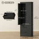 HOMCOM - Armoire de cuisine haute style ferme 67 po - noir-Le design élégant de style ferme met en valeur la décoration de votre cuisine ou salle à manger 