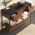 Modway - Zaire 48" Vanité de salle de bain à un seul lavabo - Noir noyer-Jambes effilées