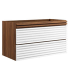 Modway - Render Support mural de 36" Armoire de toilette de salle de bain (lavabo non inclus) - Noyer blanc-7