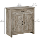 HOMCOM - Buffet de style ferme 31,5 po L avec rangement - gris cendré-MDF et panneau de particules de qualité 