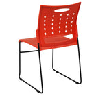 Flash Furniture - Chaise empilable orange de la série HERCULES à base traîneau d'une capacité de 881 lb avec dossier ventilé-Conception à dossier et siège en plastique orange aux contours ergonomiques