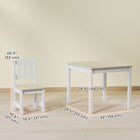 Qaba - Ensemble table et chaises pour enfants, table pour tout-petits et ensemble de 2 chaises pour activités, art, bricolage, lecture pour 3-8 ans - naturel-Fabriqué en bois de pin pour une structure solide
