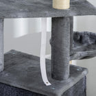 PawHut - arbre à chat 50 po, tour multi-niveaux pour chatons d’intérieur - gris-Couleur : Gris, Beige 