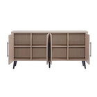 Manhattan Comfort - Jodie 64,6 po Buffet Moderne d’Inspiration Mid-Century - Chêne Blanchi-15,7 po L x 64,6 po l x 32 po H