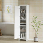 HOMCOM - Armoire de cuisine garde-manger 67 po avec porte de grange - blanc-Porte magnétique pour une ouverture et une fermeture faciles 