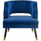 Modway - Traipse Bouton à dos ouvert touffé Performance Velvet Fauteuil - Marine-Un certain assemblage requis