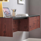 Modway - Kinetic Support mural de 38" Bureau avec armoire et tablette - Black Cherry-6