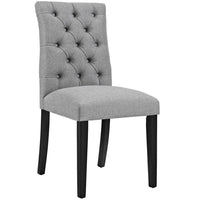 Modway - Duchess Bouton touffé Tissu Chaise à manger - Gris clair-Chaise de salle à manger à touffes boutonnées