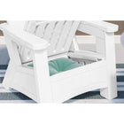 Suncast - Chaise Adirondack avec rangement - Blanc-Résistant aux rayons UV.